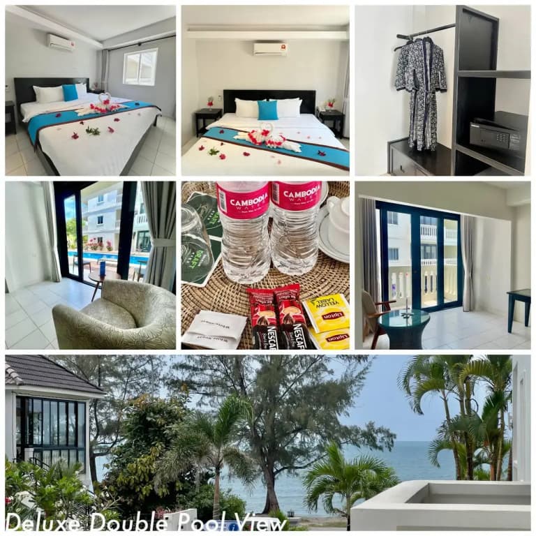 Deluxe Double room with pool view full double bed