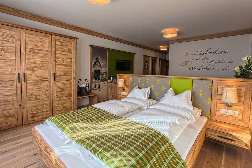Deluxe Double room with balcony and with mountain view full double bed