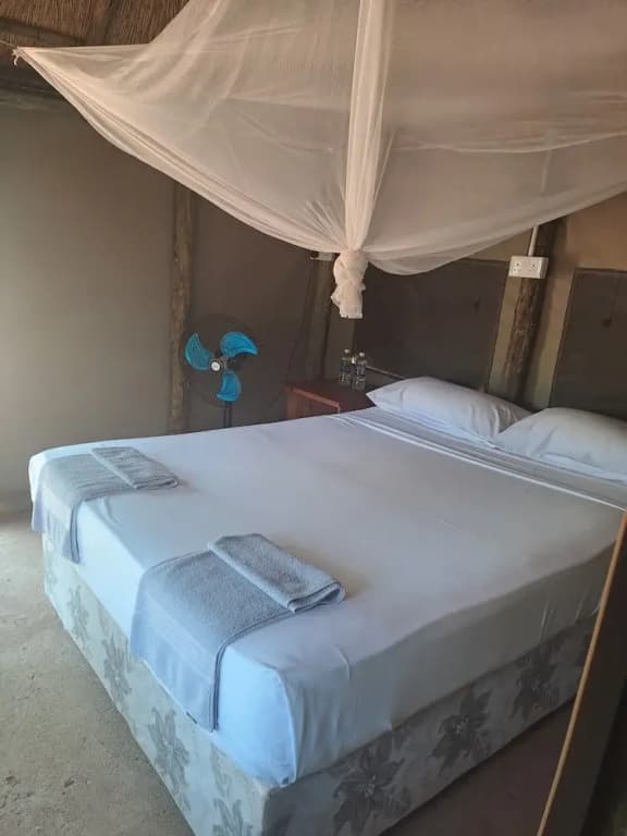 Tent with courtyard view