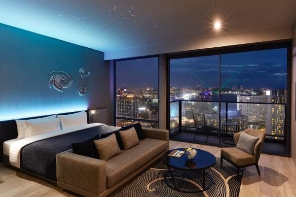 Panoramic Double Suite with balcony and with sea view full double bed