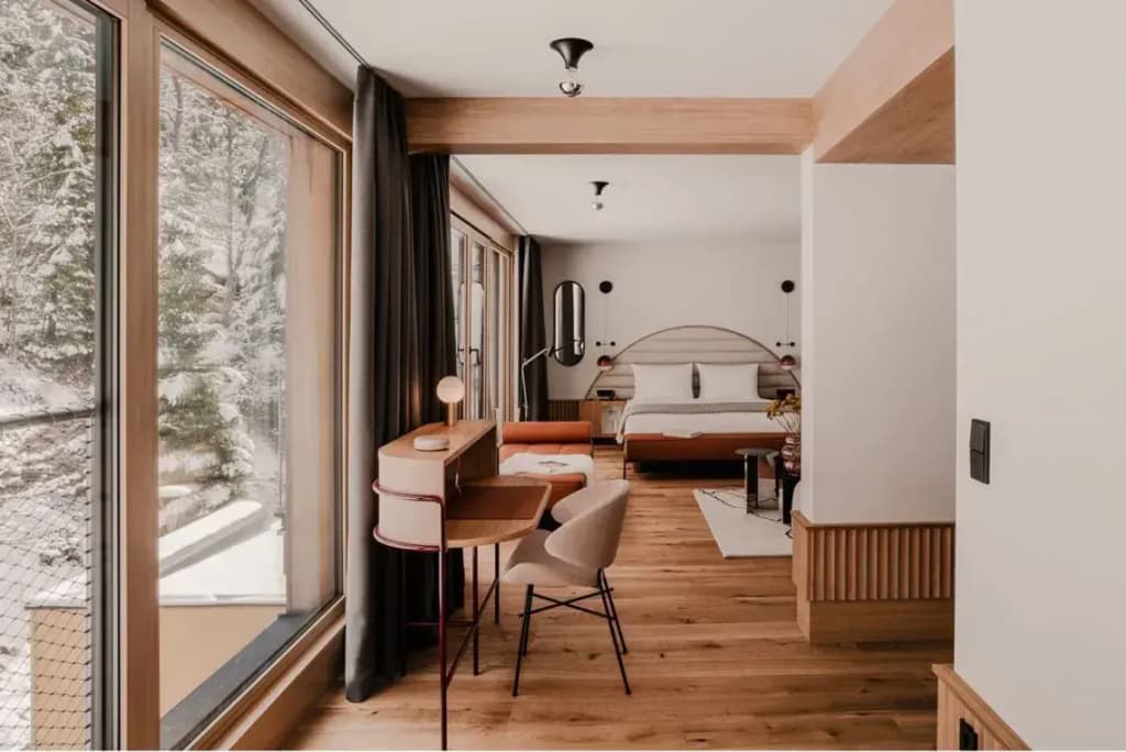 1 Bedroom Double Suite with balcony and with mountain view full double bed