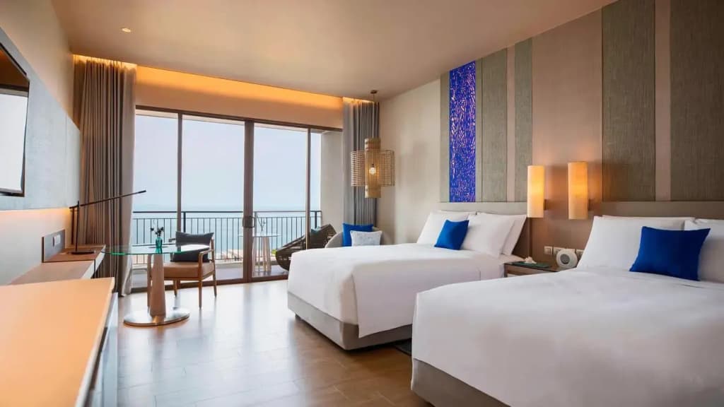 Standard Quadruple room with balcony and with sea view