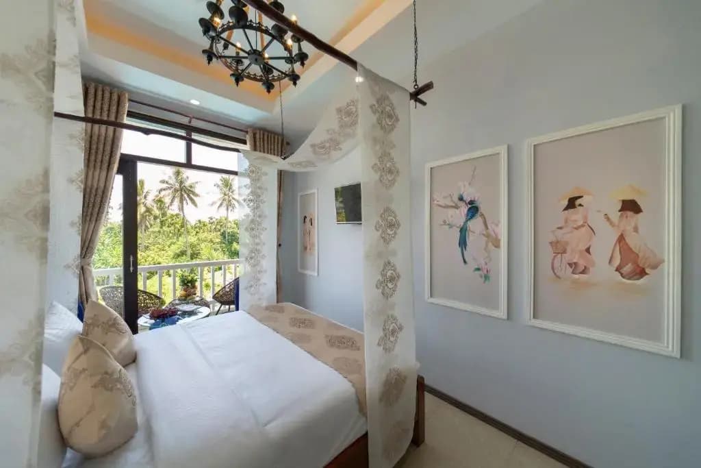 Standard Double room with balcony and with pool view full double bed